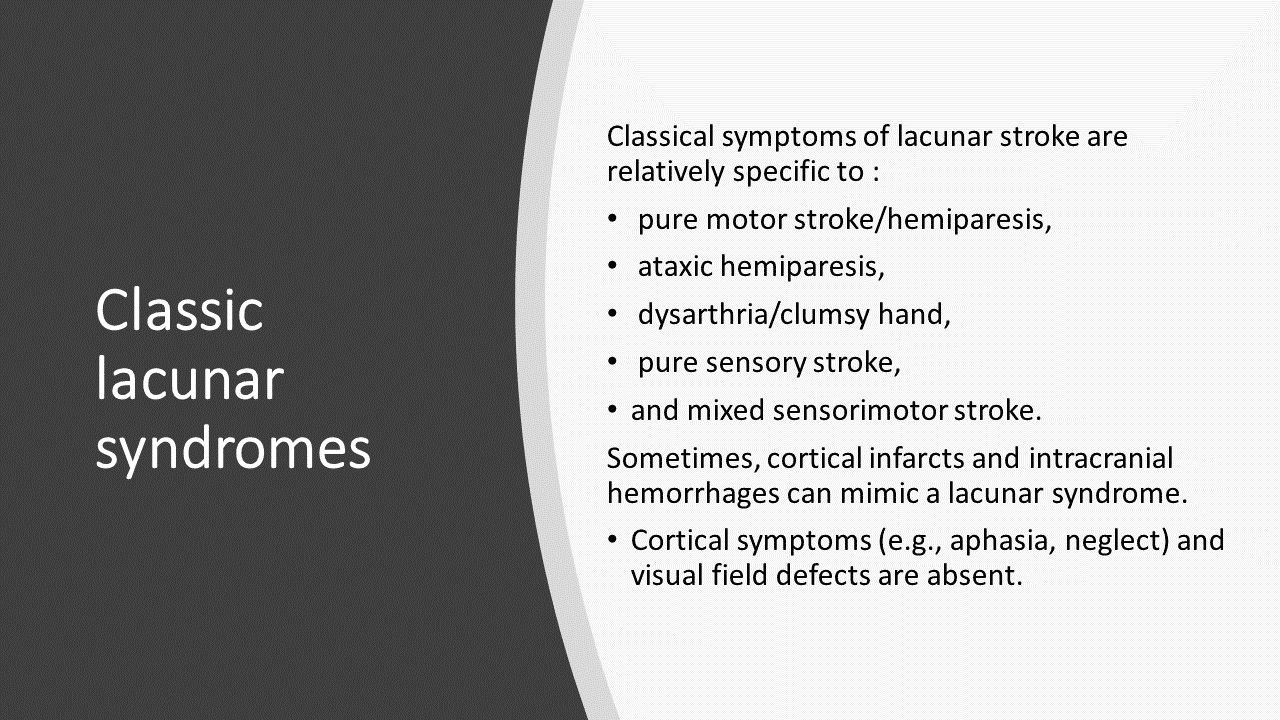 lacunar stroke syndromes